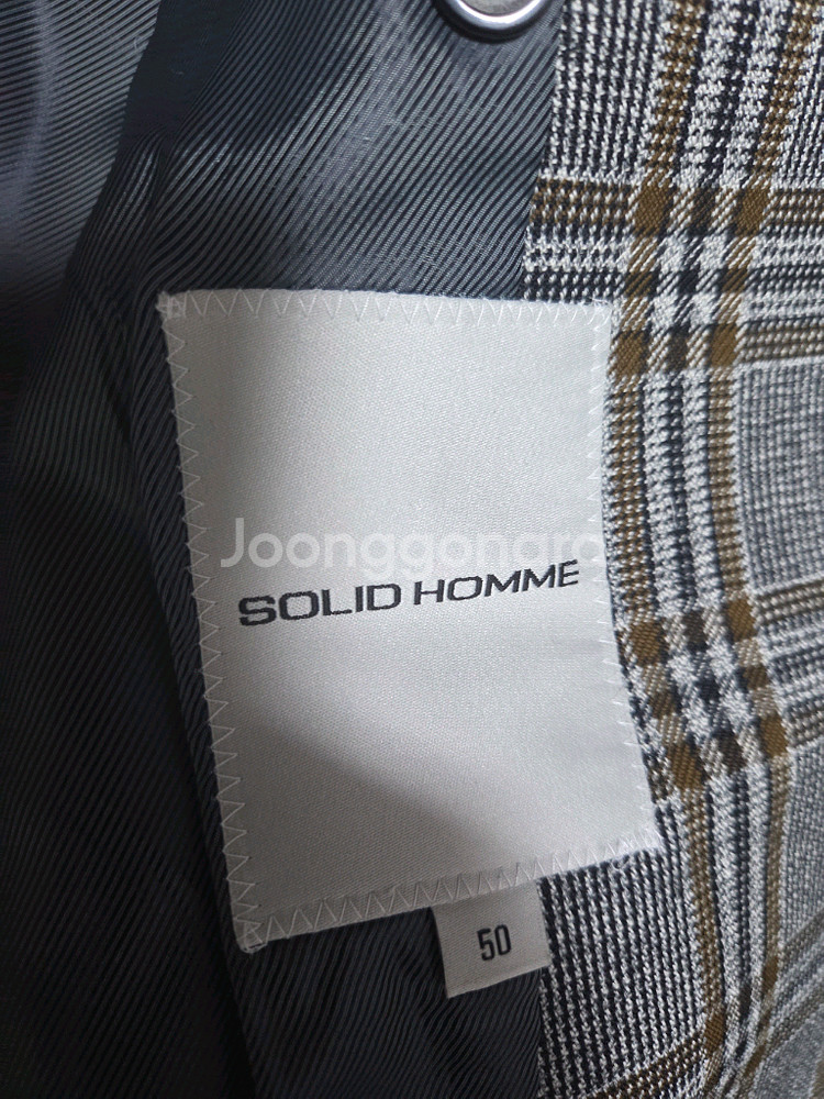솔리드옴므 정품 더블 체크 오버핏 블레이저 100사이즈--2