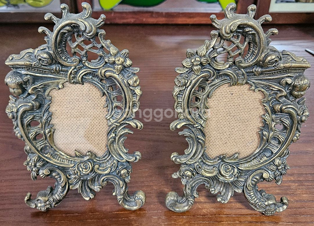 프랑스 빈티지 브론즈 액자세트--0