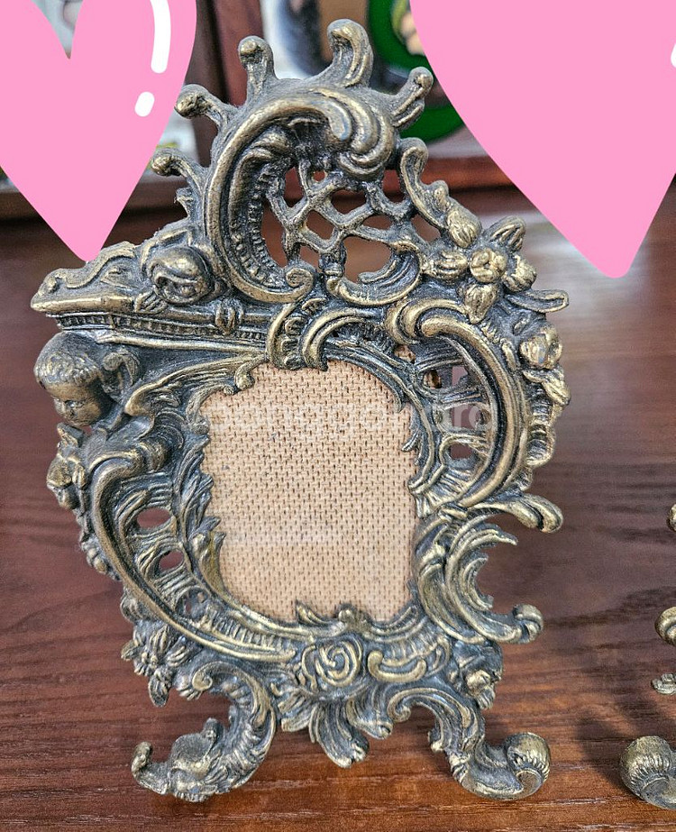 프랑스 빈티지 브론즈 액자세트--1