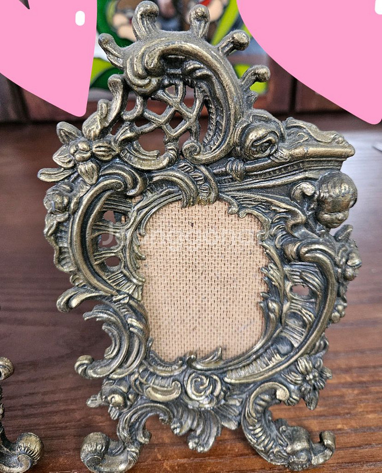 프랑스 빈티지 브론즈 액자세트--2