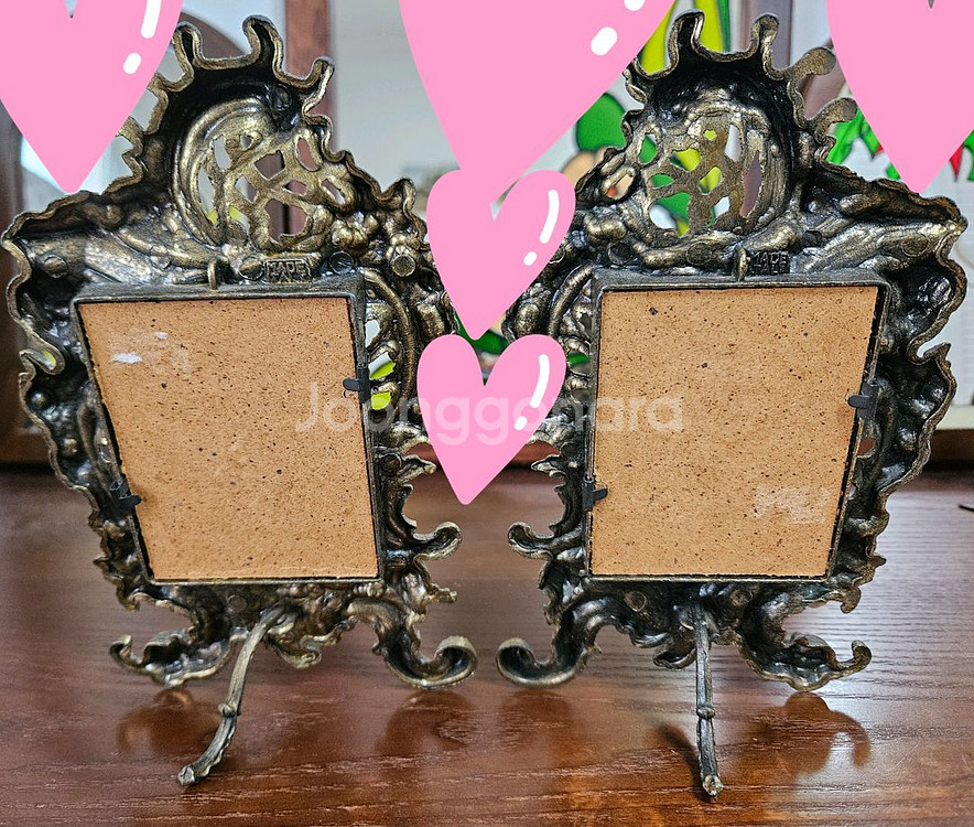프랑스 빈티지 브론즈 액자세트--3