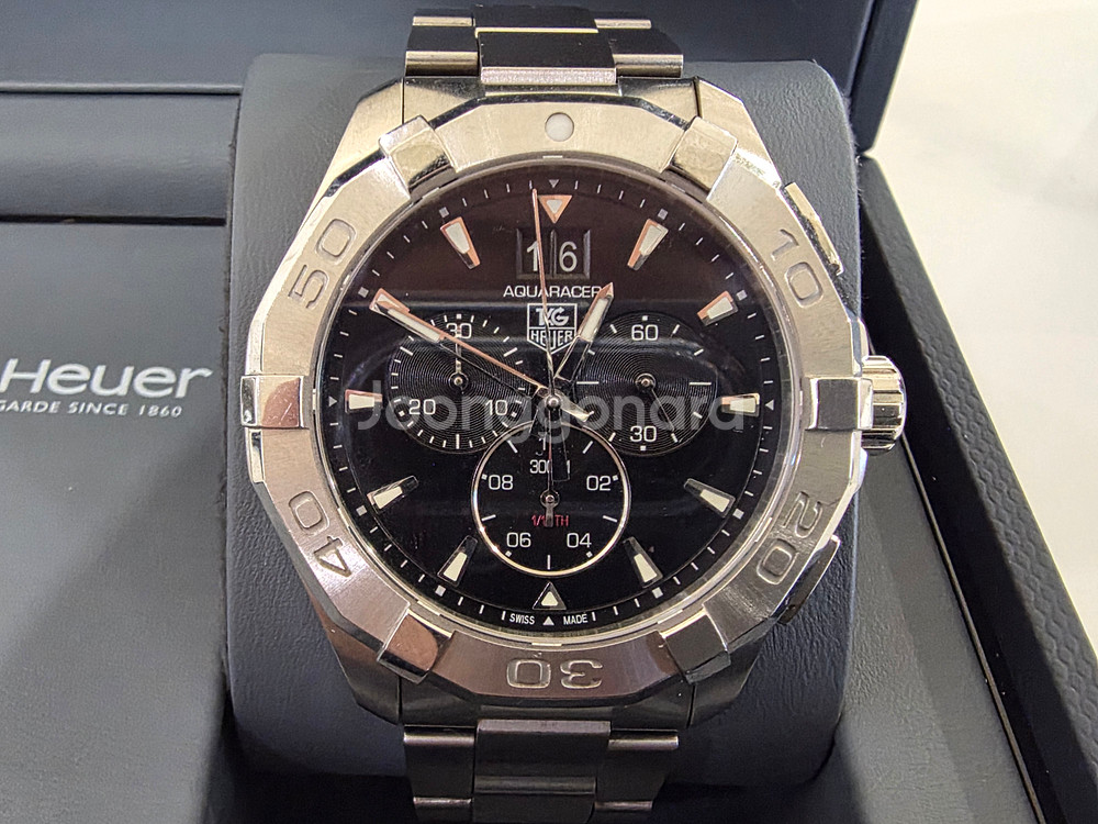 태그호이어 아쿠아레이서300 CAY1110-0 크로노그래프 쿼츠 스틸 43MM--0