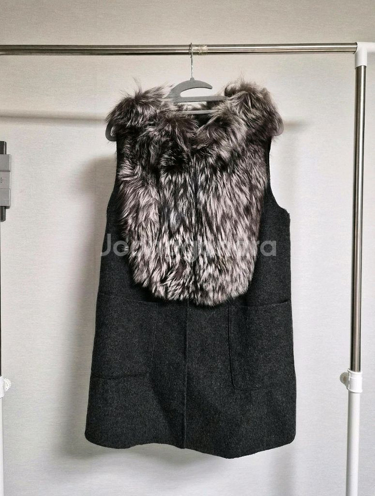 Olivia Lauren 풍성한 폭스퍼조끼 95--2