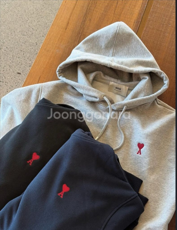 특가! 아미(Ami) 스몰로고하트 후드티 남녀공용--0