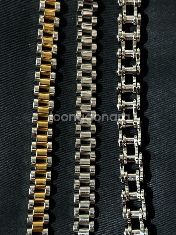 써지컬스틸 체인 팔찌 3종 새상품 일괄--1