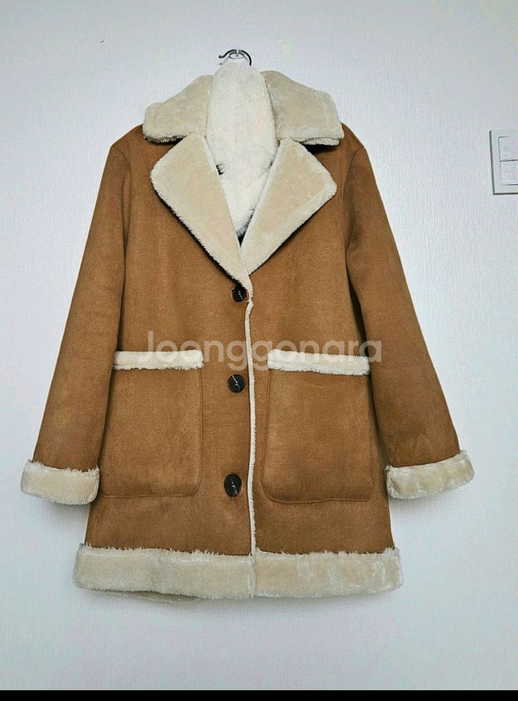 자라 faux 무스탕반코트.Xs.국내55~55반--0