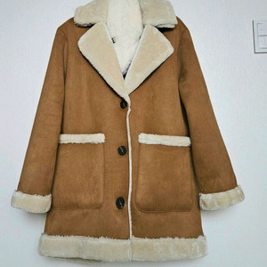 자라 faux 무스탕반코트.Xs.국내55~55반