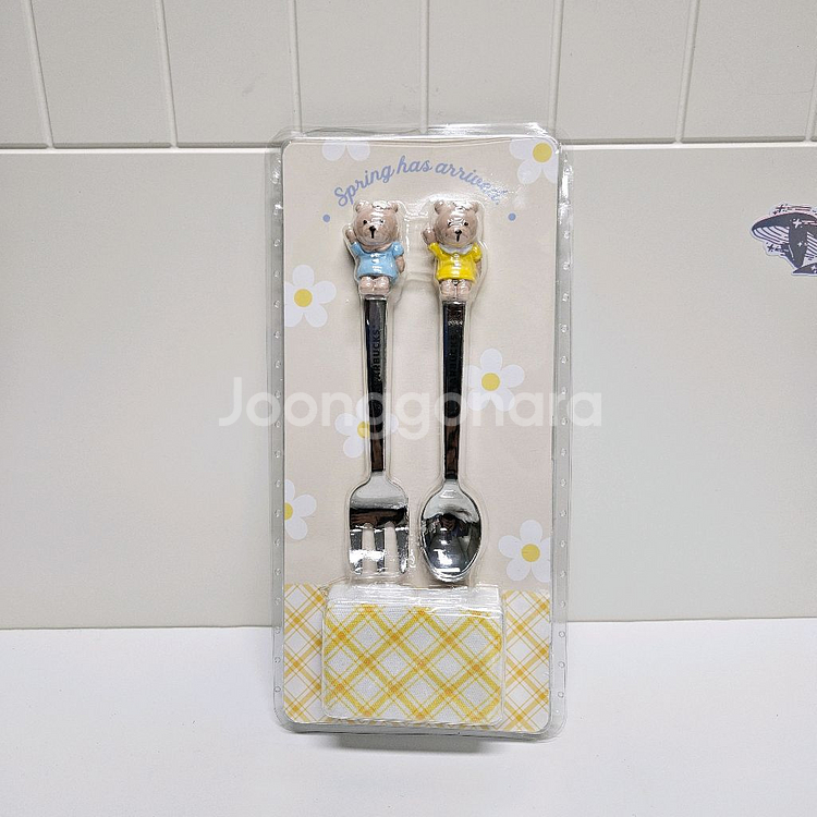 스타벅스 스프링 봄 커트러리 피크닉 베어 스푼 포크 머--0