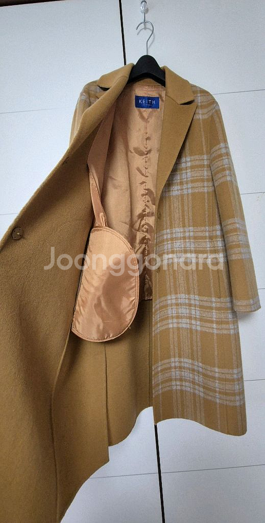KEITH 모100% 핸드메이드 겨자색롱코트 55665--3