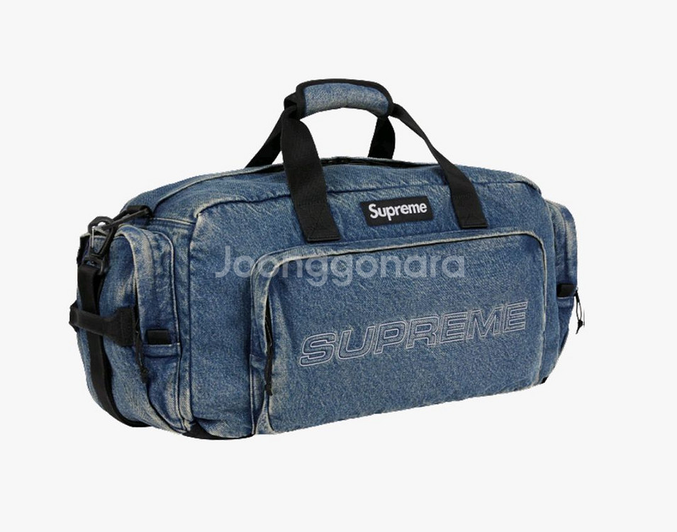 슈프림 데님 더플백 인디고--1