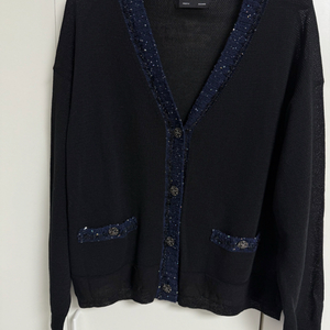 타임 글리터 블록 니트 가디건 한섬