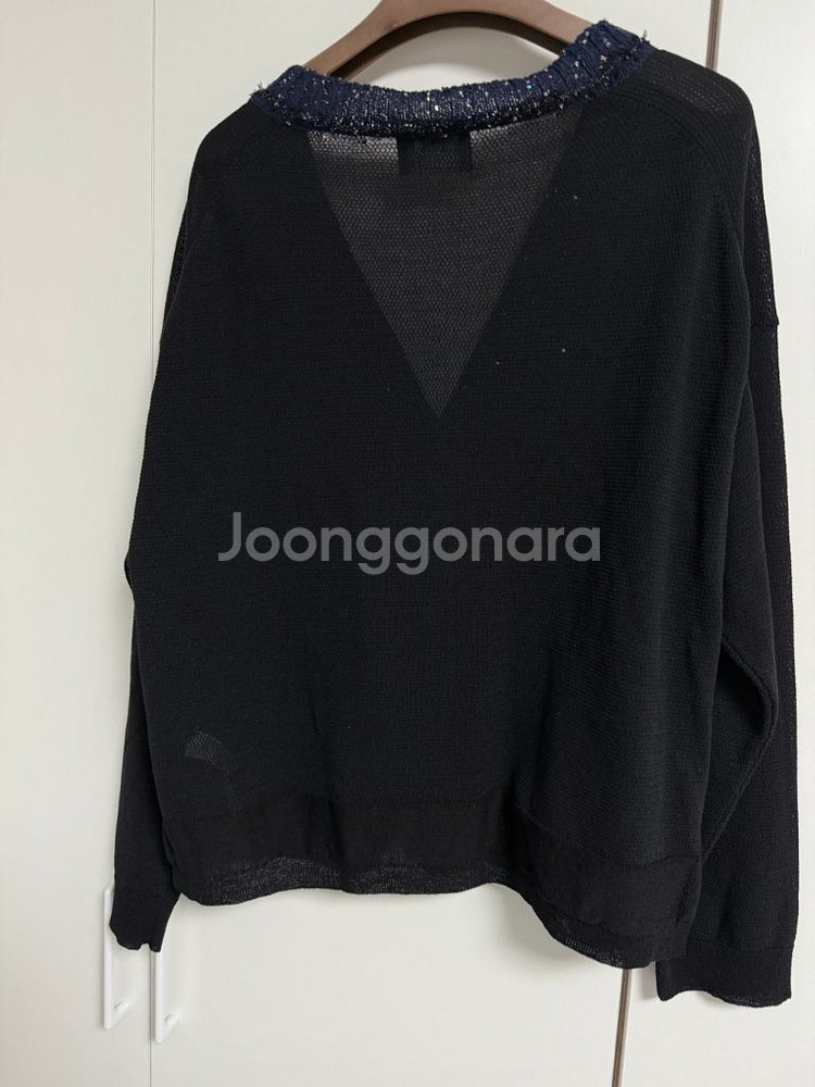 타임 글리터 블록 니트 가디건 한섬--1