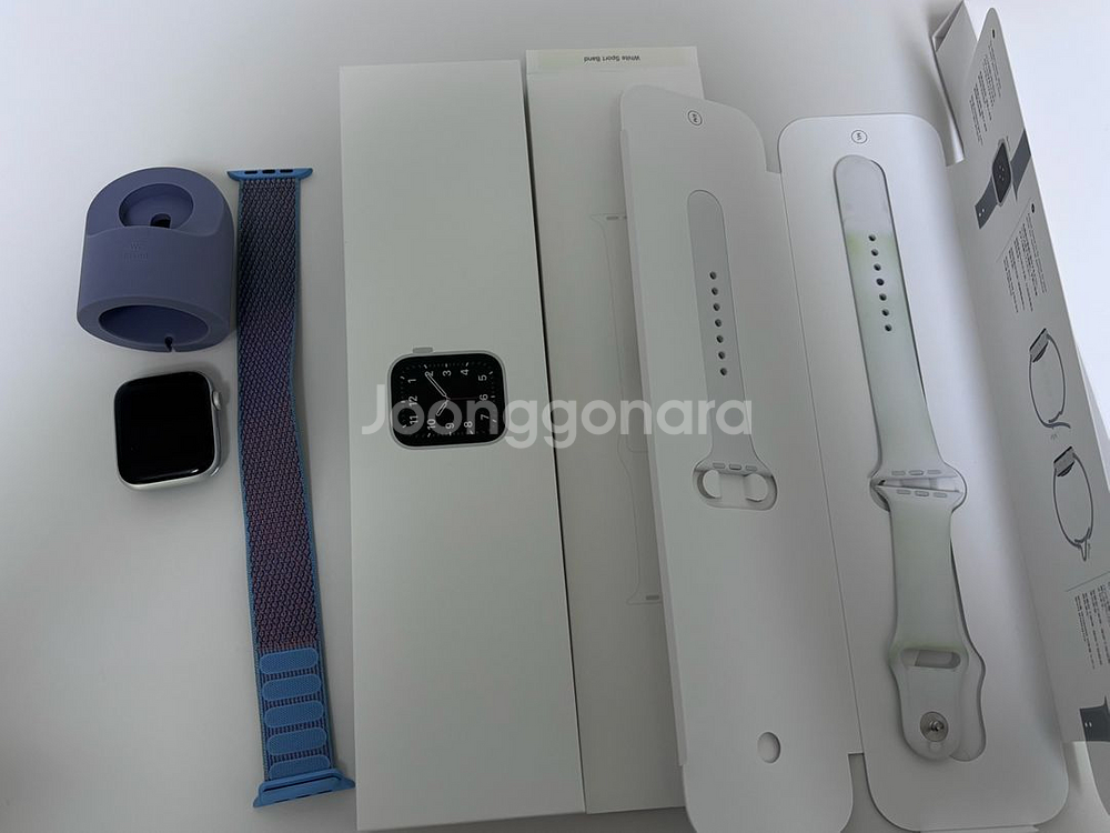 애플워치SE 실버 44mm--0