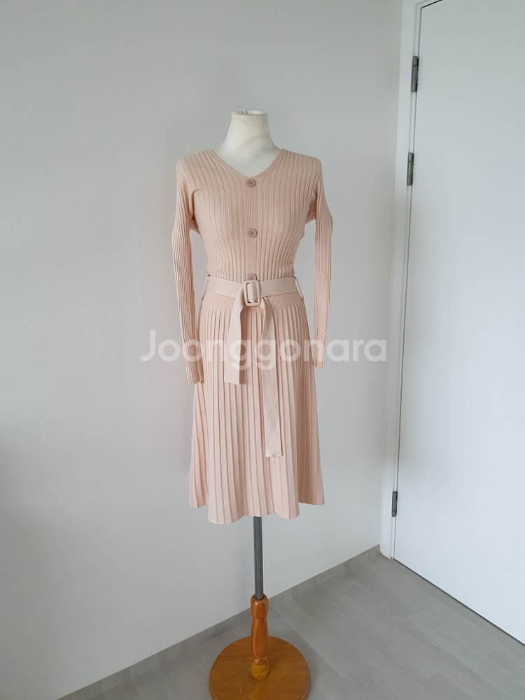 (상태좋음)니트 골지 원피스 44~55반--0