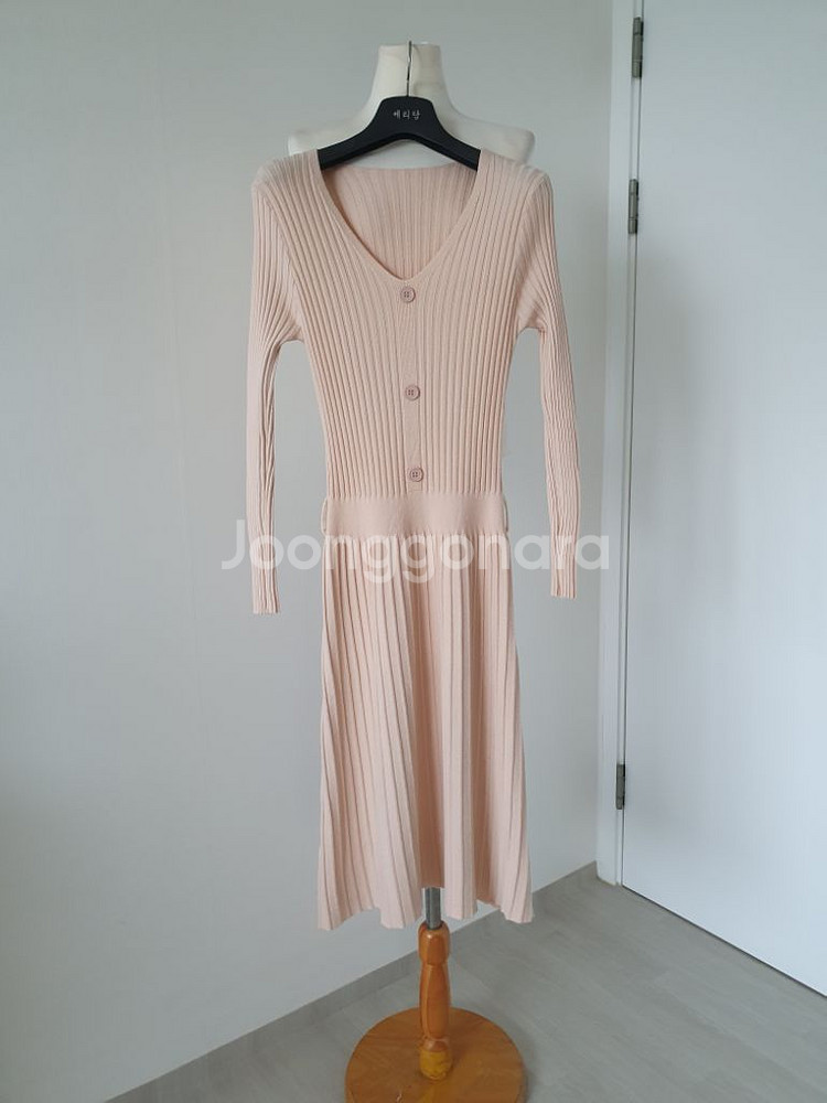 (상태좋음)니트 골지 원피스 44~55반--2