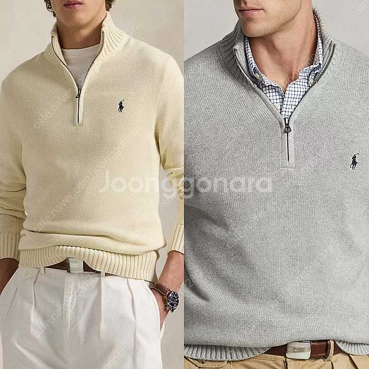 (새상품)폴로 니트 폴로코튼 하프집업 스웨터--2