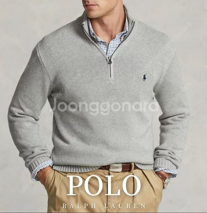 (새상품)폴로 니트 폴로코튼 하프집업 스웨터--4