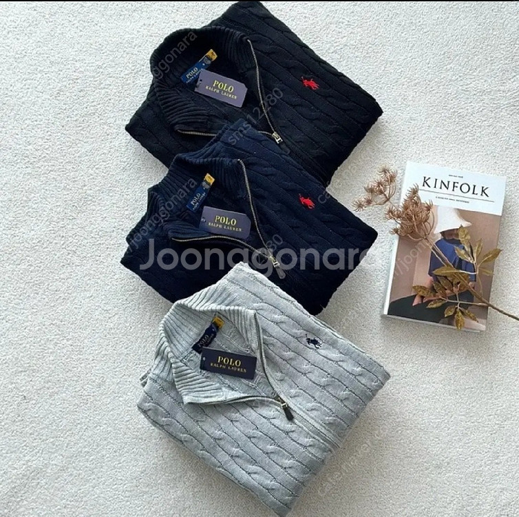 새상품 정품 폴로 반집업 니트, 하프집업 3컬러--2