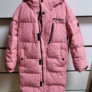디스커버리 키즈 핑크 구스 롱패딩
