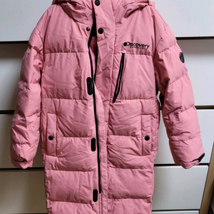 디스커버리 키즈 핑크 구스 롱패딩