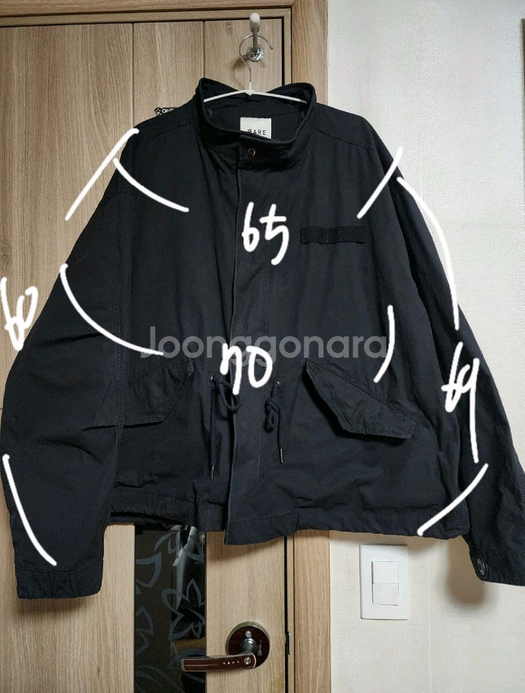 RARE 남여공용 오버핏 블랙 야상 점퍼--2