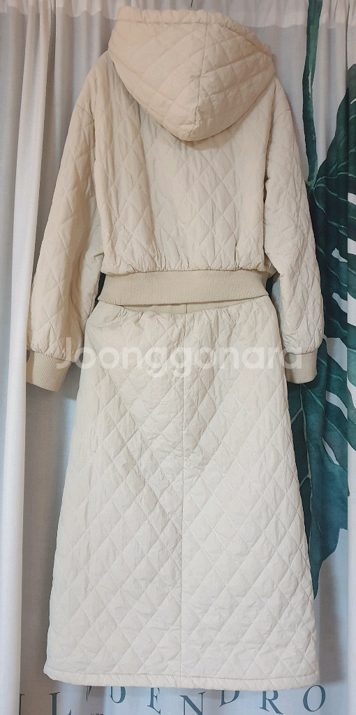 후드 패딩 스커트 세트 44-55--3