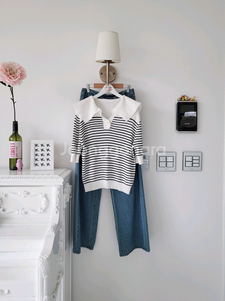 예쁜 니트ㆍ완벽핏 세미와이드청바지(반택포)--0