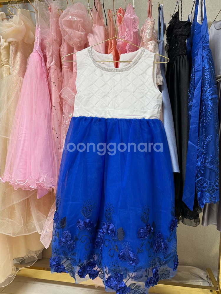 여아드레스 블루화이트--0