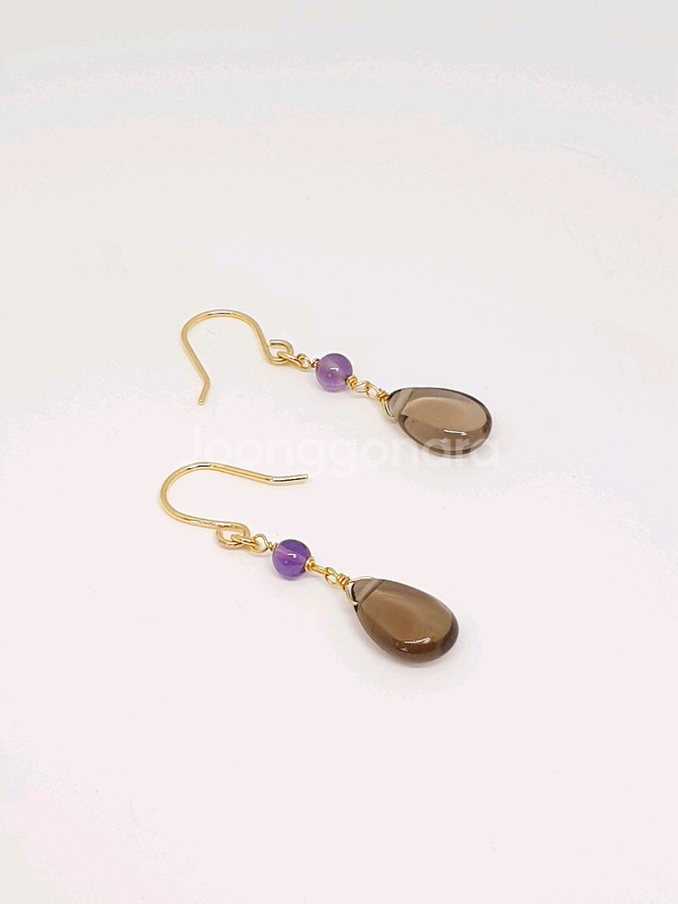 스모키쿼츠&아메시스트 귀걸이--0
