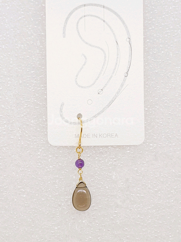 스모키쿼츠&아메시스트 귀걸이--2