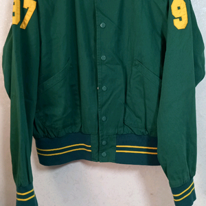 롱바케 그린 바시티 자켓