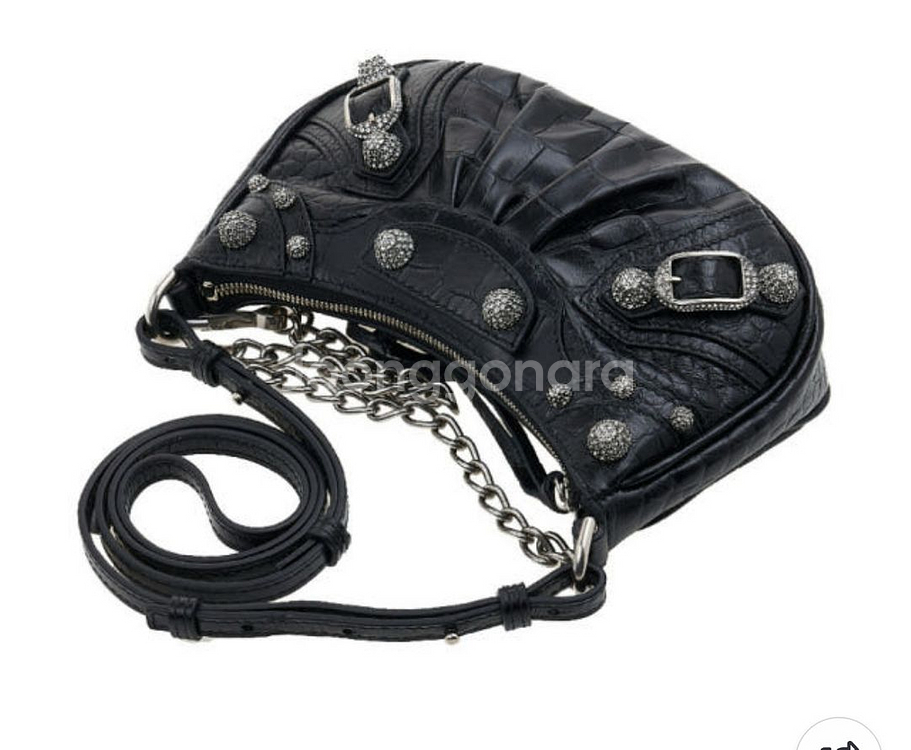 발렌시아가 크로커다일 르 카골 미니 체인 숄더백--3