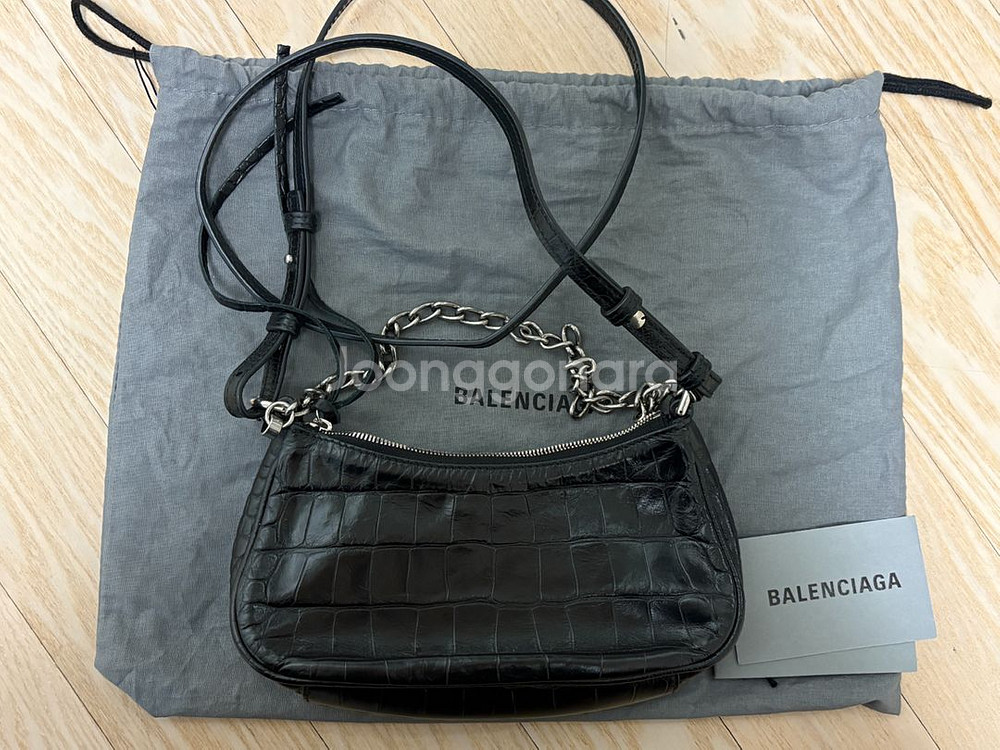 발렌시아가 크로커다일 르 카골 미니 체인 숄더백--7