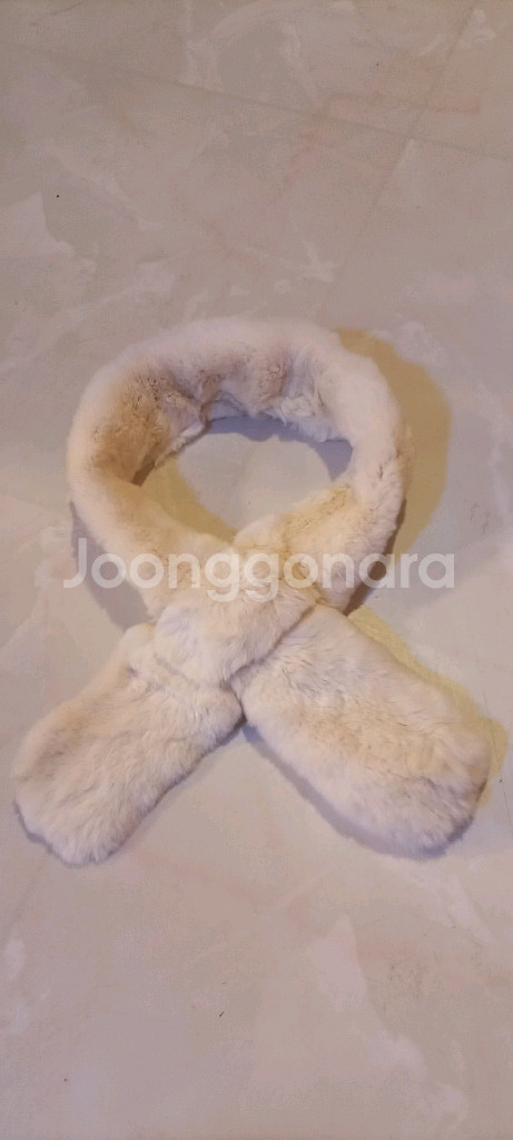 밍크 퍼 목도리 아이보리--0