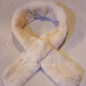 밍크 퍼 목도리 아이보리