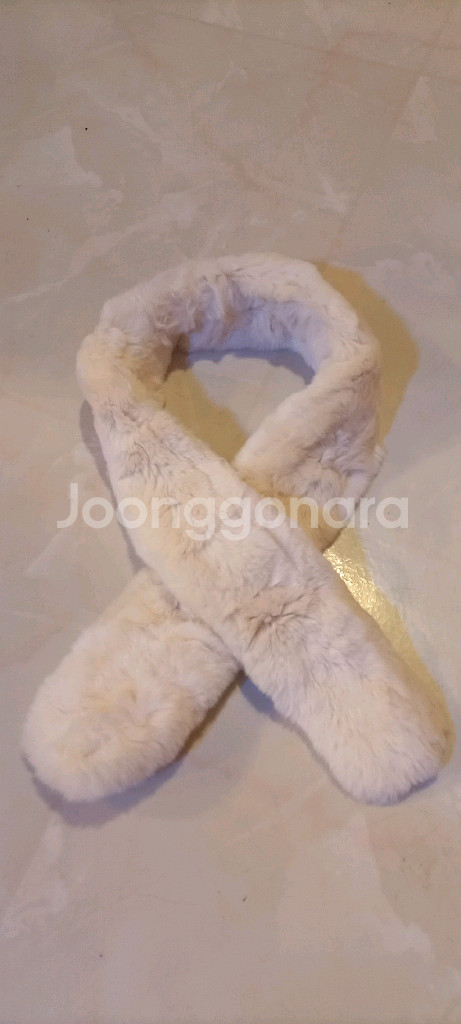 밍크 퍼 목도리 아이보리--1