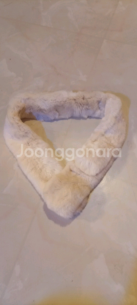 밍크 퍼 목도리 아이보리--3