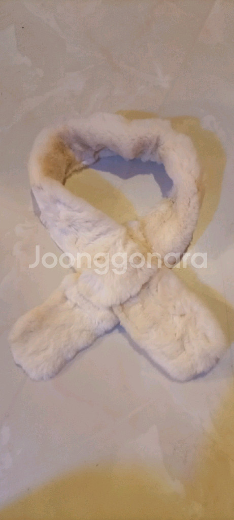 밍크 퍼 목도리 아이보리--2