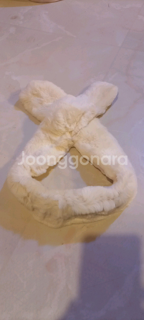 밍크 퍼 목도리 아이보리--6