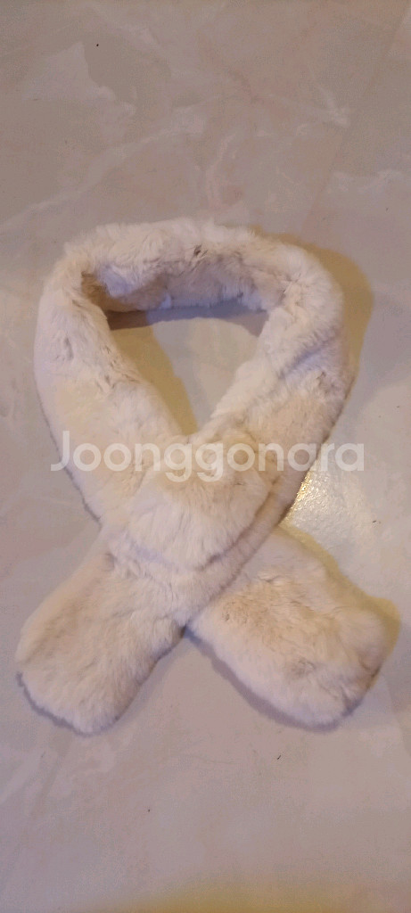 밍크 퍼 목도리 아이보리--5