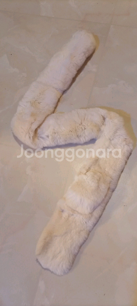 밍크 퍼 목도리 아이보리--9