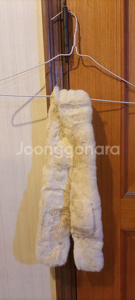 밍크 퍼 목도리 아이보리--7
