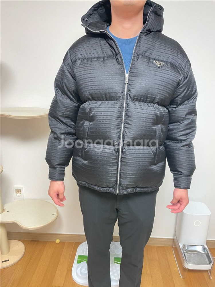 프라다 리나일론 자카드 패딩--8