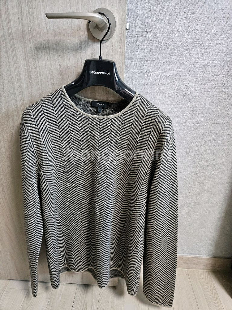 미착용) 띠어리 헤링본 니트 L 팝니다 베이지브라운--0