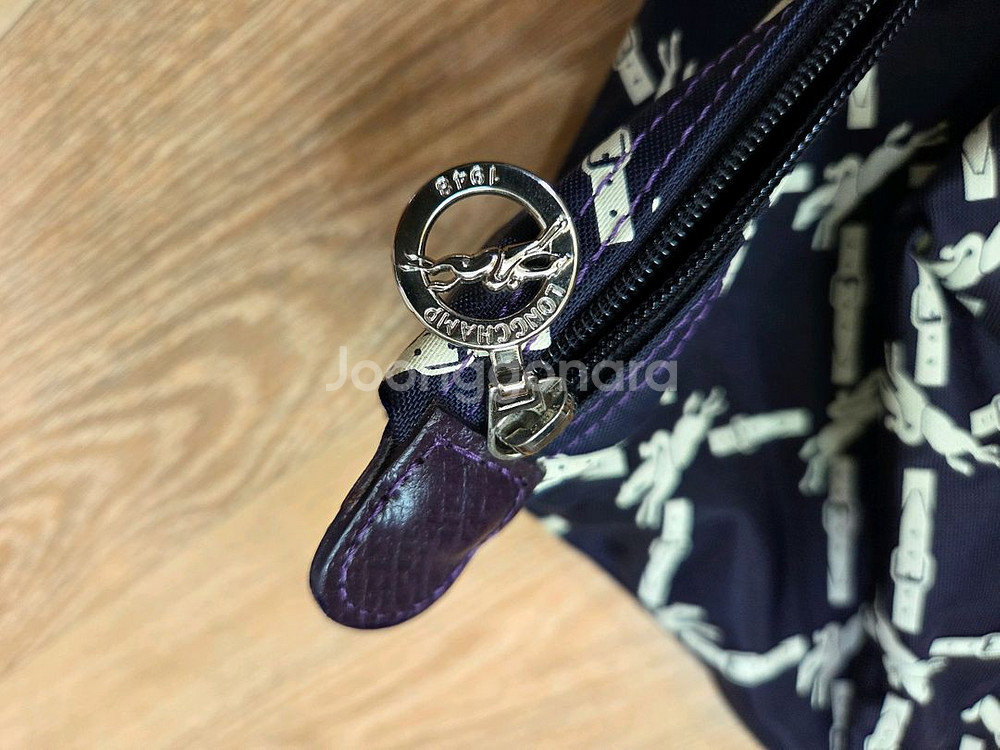 롱샴 로고 프린팅 토트백--4