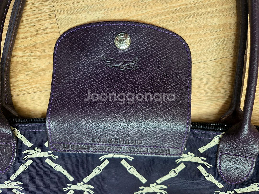 롱샴 로고 프린팅 토트백--2