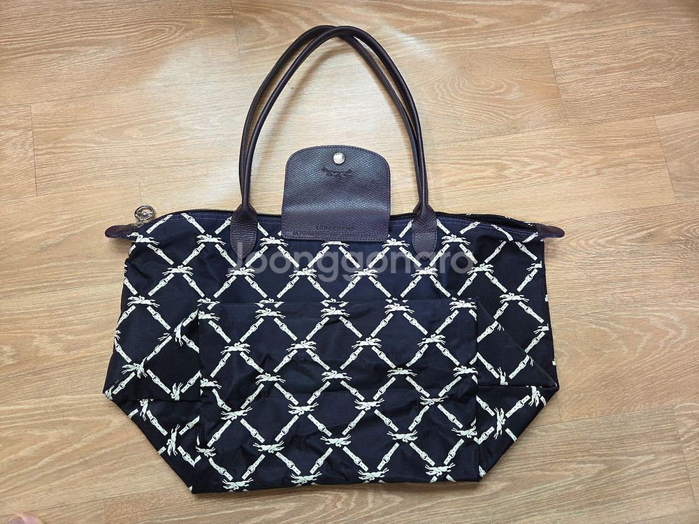 롱샴 로고 프린팅 토트백--0