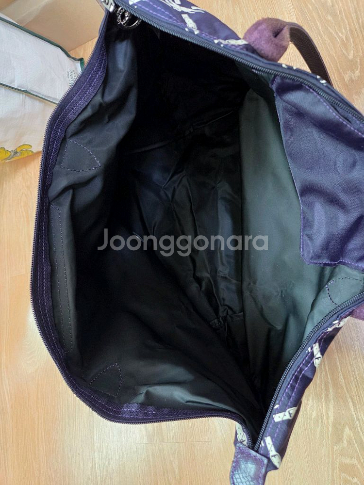 롱샴 로고 프린팅 토트백--5