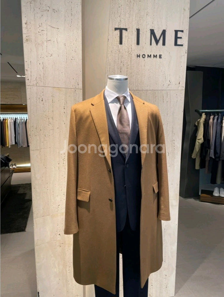 새상품) 타임옴므 캐시미어 코트 브라운100 팝니다--0