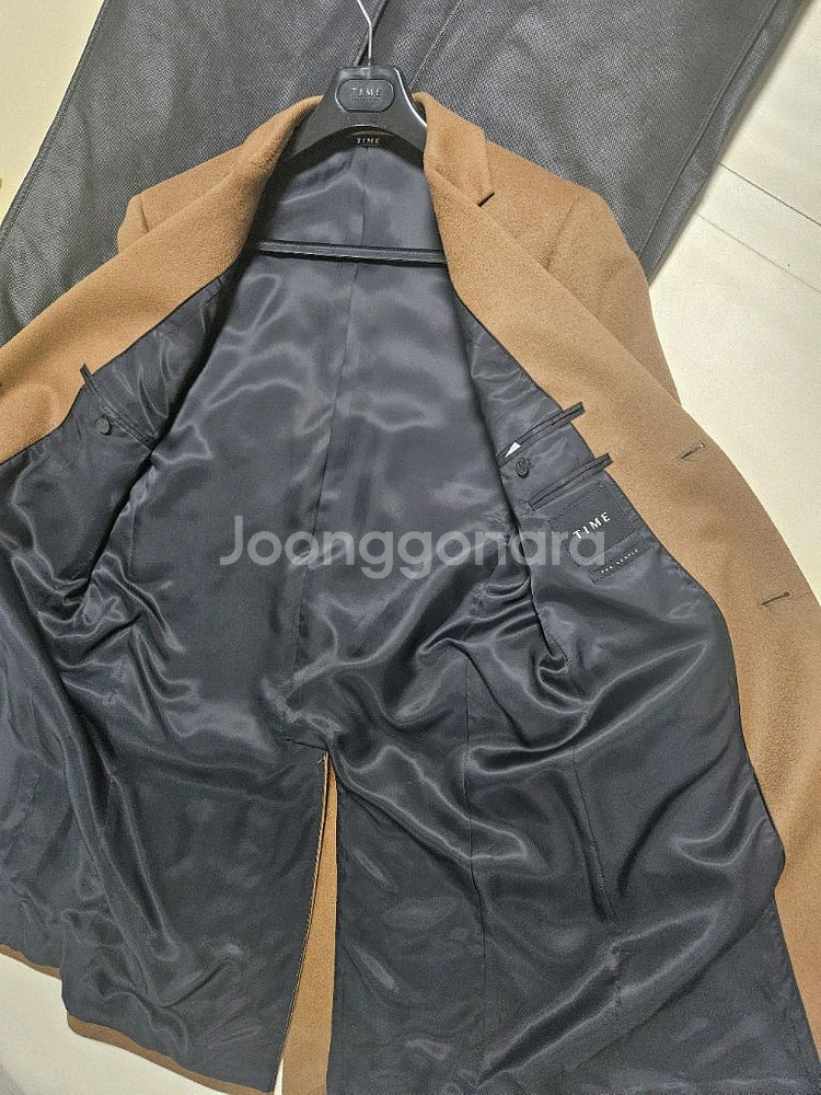 새상품) 타임옴므 캐시미어 코트 브라운100 팝니다--3